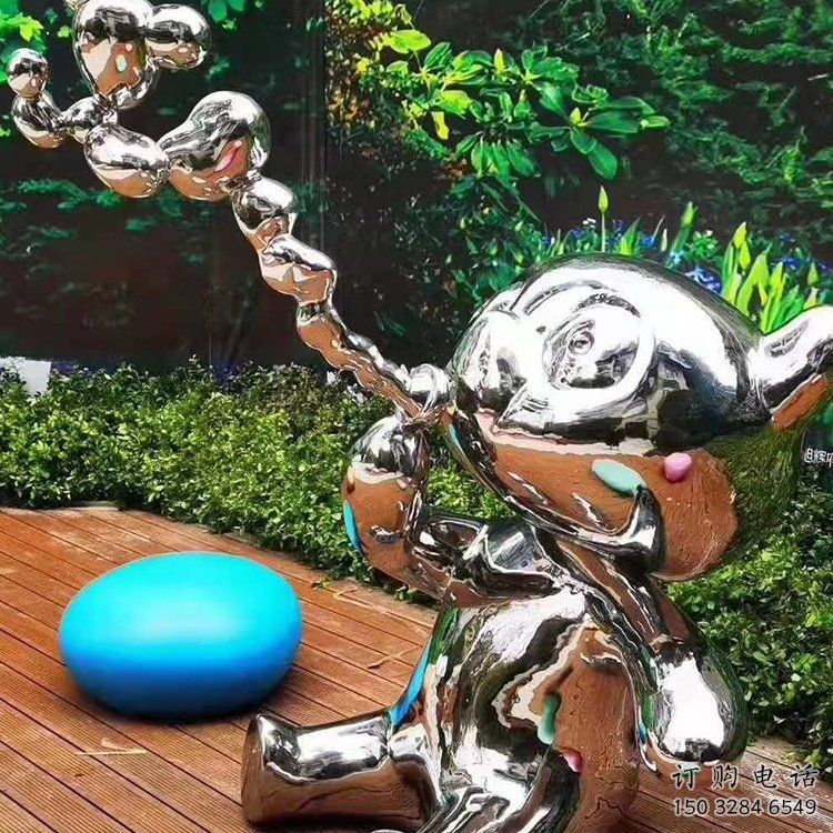 鏡面貓咪雕塑廠家 現代公園擺件 游樂場異形貓咪雕塑