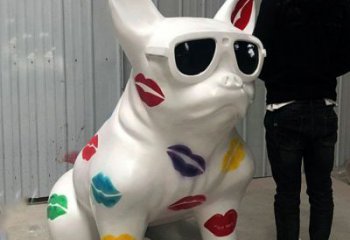 切面小狗雕塑廠家 現(xiàn)代抽象擺件 商場卡通小狗雕塑