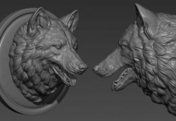 別墅狼頭雕塑廠家 卡通噴漆小品 戶外抽象狼頭雕塑