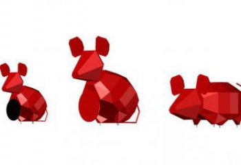 幾何老鼠雕塑廠家 大型烤漆擺件 游樂場異形老鼠雕塑