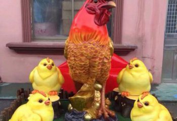 仿真小雞雕塑廠家 大型戶外擺件 公園噴漆小雞雕塑