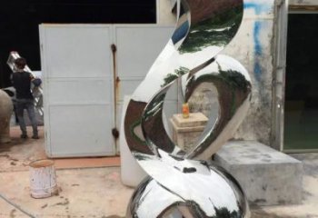 公園小鳥雕塑廠家 中式鏡面小品 風景區抽象小鳥雕塑