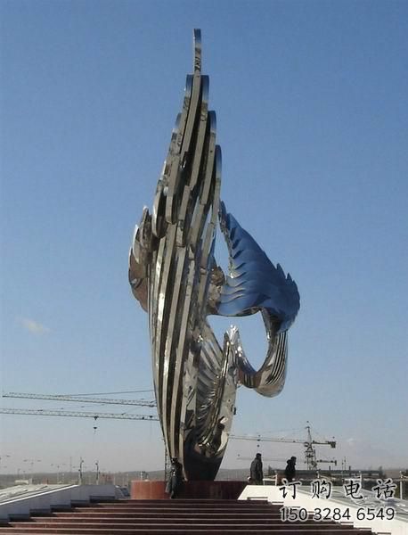 戶外鴛鴦雕塑廠家 鏡面仿真小品 房地產鴛鴦雕塑