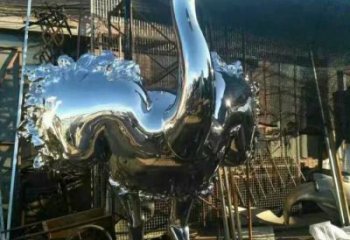 步行街鴕鳥雕塑廠家 創(chuàng)意鏡面擺件 草地仿真鴕鳥雕塑