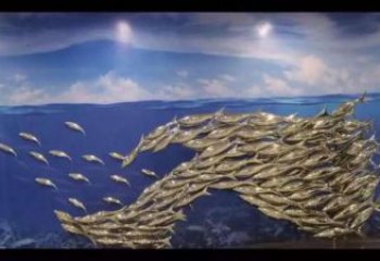 切面麥穗魚(yú)雕塑廠家 現(xiàn)代抽象擺件 商場(chǎng)幾何麥穗魚(yú)雕塑