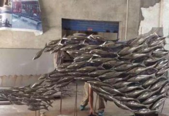 現(xiàn)代麥穗魚(yú)雕塑廠家 大型創(chuàng)意擺件 步行街異形麥穗魚(yú)雕塑