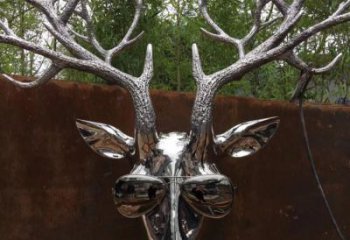 商業街鹿角雕塑廠家 大型街頭擺件 步行街異形鹿角雕塑