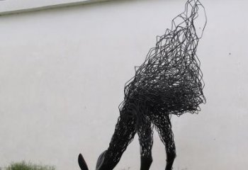 烤漆鹿頭雕塑廠家 戶外賓館擺件 公園抽象鹿頭雕塑