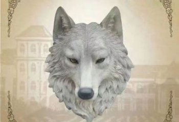 仿真狼頭雕塑廠家 大型彩繪擺件 公園噴漆狼頭雕塑