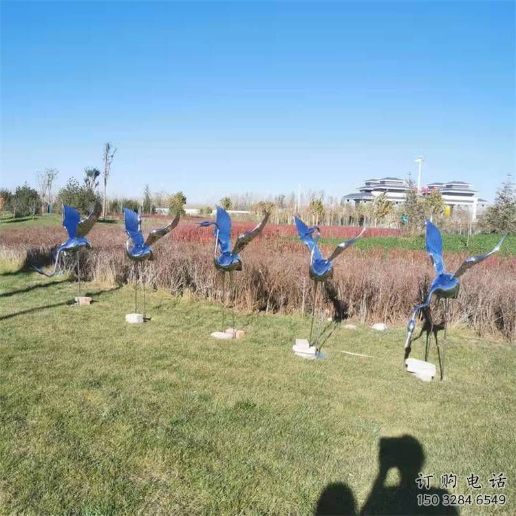 園林白鶴雕塑廠家 大型公園擺件 街道仿真白鶴雕塑