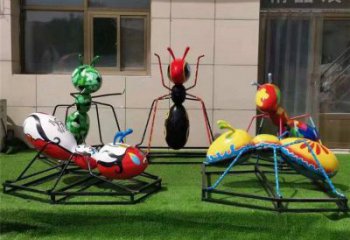 噴漆螞蟻雕塑廠家 卡通廣場小品 草地仿真螞蟻雕塑