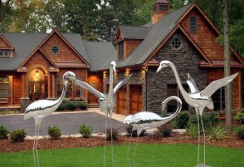 幼兒園白鶴雕塑廠家 卡通現代小品 室內異形白鶴雕塑