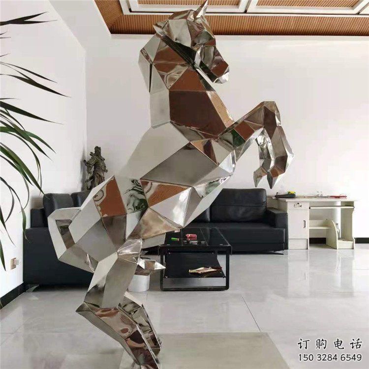 步行街奔馬雕塑廠家 創(chuàng)意歐式擺件 戶外切面奔馬雕塑