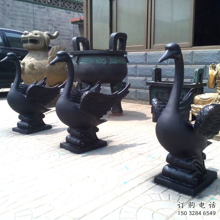 街道鴨子雕塑廠家 創意村口小品 酒店仿古鴨子雕塑