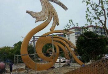 鏤空飛龍雕塑廠家 現(xiàn)代抽象擺件 廣場(chǎng)切面飛龍雕塑