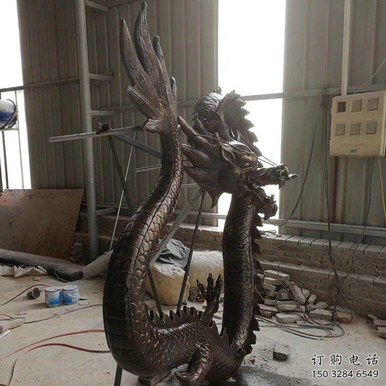 仿古水龍雕塑廠家 大型烤漆擺件 步行街異形水龍雕塑