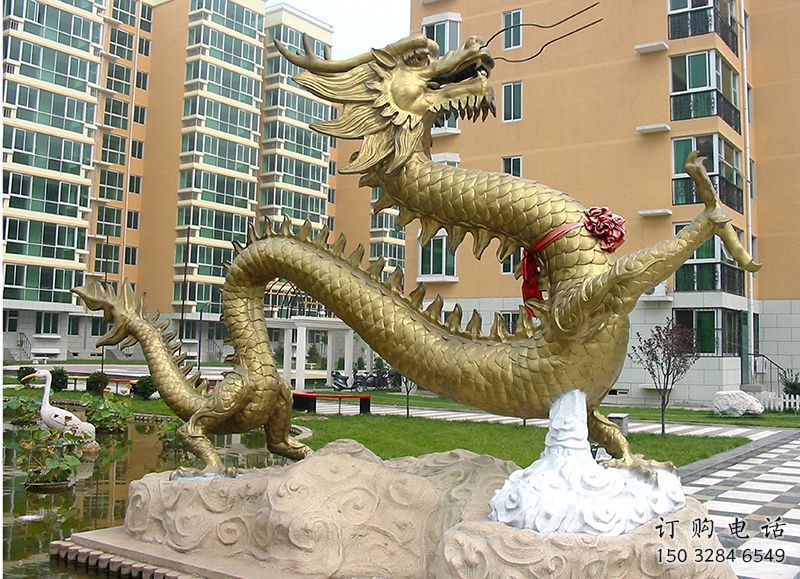 廣場水龍雕塑廠家 卡通噴漆小品 戶外異形水龍雕塑