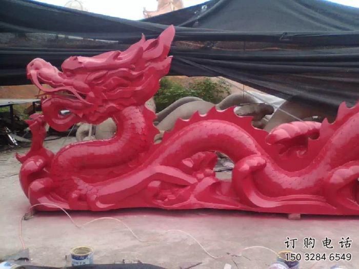 烤漆臥龍雕塑廠家 現代戶外小品 游樂場異形臥龍雕塑