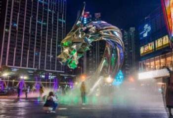 草地水龍雕塑廠(chǎng)家 海洋噴水小品 戶(hù)外異形水龍雕塑