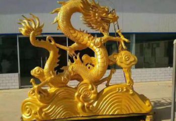 商場(chǎng)水龍雕塑廠家 中式烤漆小品 酒店創(chuàng)意水龍雕塑