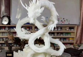 室內(nèi)蛟龍雕塑廠家 大型酒店小品 抽象異形蛟龍雕塑