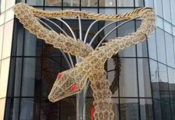 鏤空龍形雕塑廠家 現代抽象擺件 戶外切面龍形雕塑