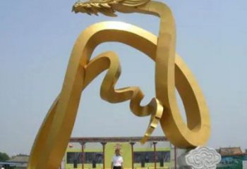 商場龍形雕塑廠家 中式戶外小品 酒店拉絲龍形雕塑