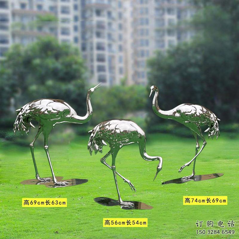 鍛造鴕鳥雕塑廠家 卡通鏡面擺件 廣場(chǎng)啞光鴕鳥雕塑