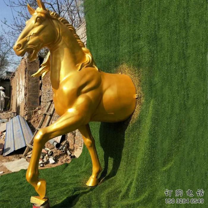 庭院馬頭雕塑廠家 歐式仿真擺件 戶外噴漆馬頭雕塑