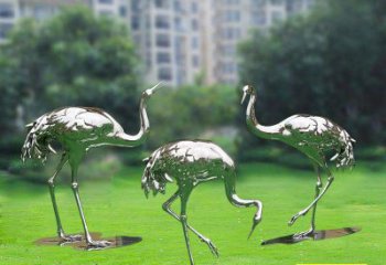 鍛造鴕鳥雕塑廠家 卡通鏡面擺件 廣場啞光鴕鳥雕塑