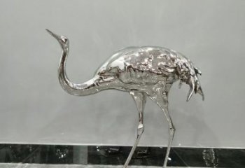 異形鴕鳥雕塑廠家 創(chuàng)意異形擺件 酒店拉絲鴕鳥雕塑