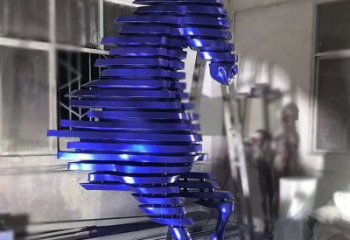 抽象馬頭雕塑廠家 創(chuàng)意戶外擺件 玄關彩繪馬頭雕塑