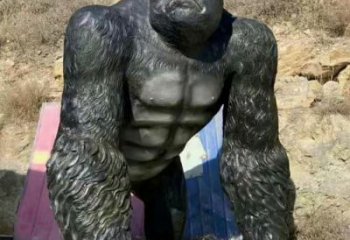 抽象大猩猩雕塑廠家 公園創意擺件 仿古抽象大猩猩雕塑