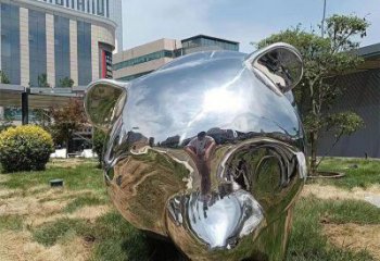 鏡面大熊貓雕塑廠家 現(xiàn)代戶外擺件 游樂場異形大熊貓雕塑