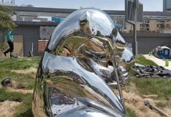 仿真大熊貓雕塑廠家 大型鏡面擺件 公園現(xiàn)代大熊貓雕塑