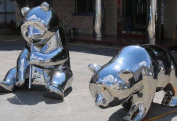 商業(yè)街大熊貓雕塑廠家 大型創(chuàng)意擺件 步行街異形大熊貓雕塑