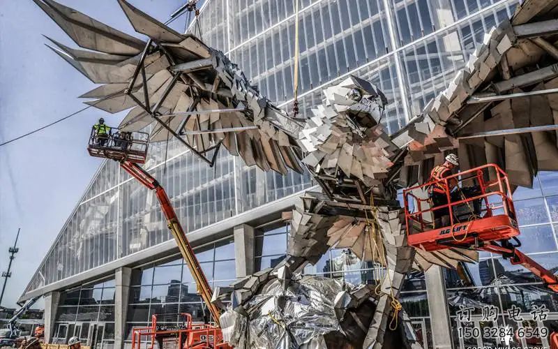 游樂場獵鷹雕塑廠家 戶外賓館擺件 街頭現代獵鷹雕塑