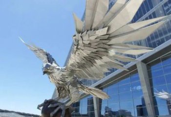 鍛造獵鷹雕塑廠家 卡通鏡面擺件 廣場仿真獵鷹雕塑