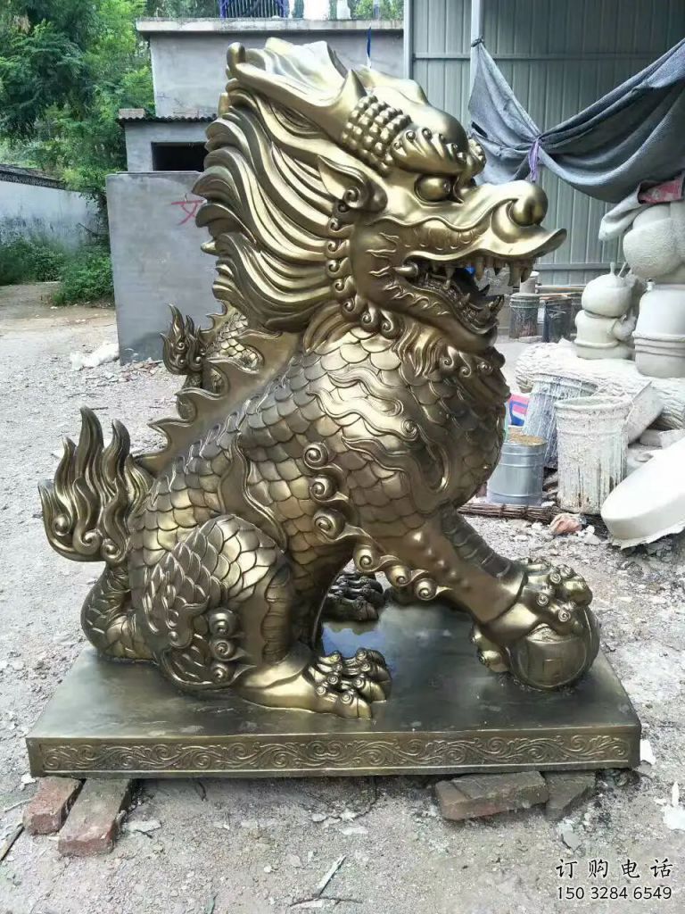 公園麒麟雕塑廠家 中式抽象小品 風景區仿古麒麟雕塑