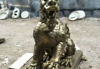 步行街麒麟雕塑廠家 創(chuàng)意仿真擺件 草地戶外麒麟雕塑