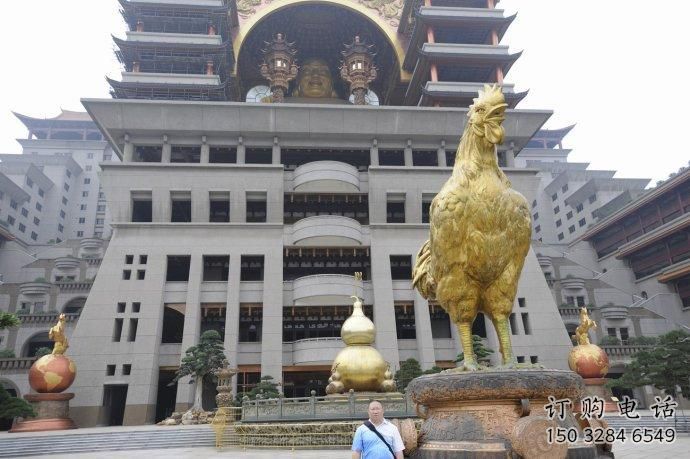 街道金雞雕塑廠家 創(chuàng)意小品 戶外鍍金金雞雕塑