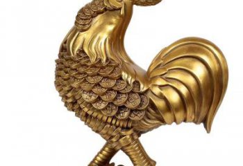 仿古金雞雕塑廠家 戶外抽象小品 玄關彩繪金雞雕塑