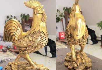 商場金雞雕塑廠家 中式室內小品 酒店拉絲金雞雕塑