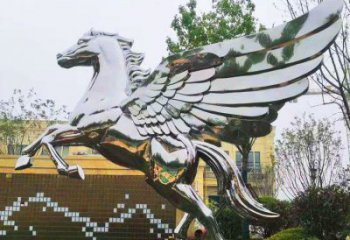 鏡面飛馬雕塑廠家 現代廣場擺件 游樂場異形飛馬雕塑