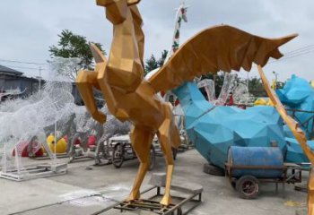 商業街飛馬雕塑廠家 大型抽象擺件 步行街異形飛馬雕塑