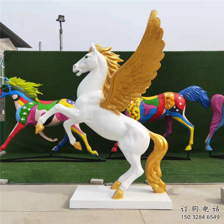 仿真飛馬雕塑廠家 大型創意擺件 公園噴漆飛馬雕塑