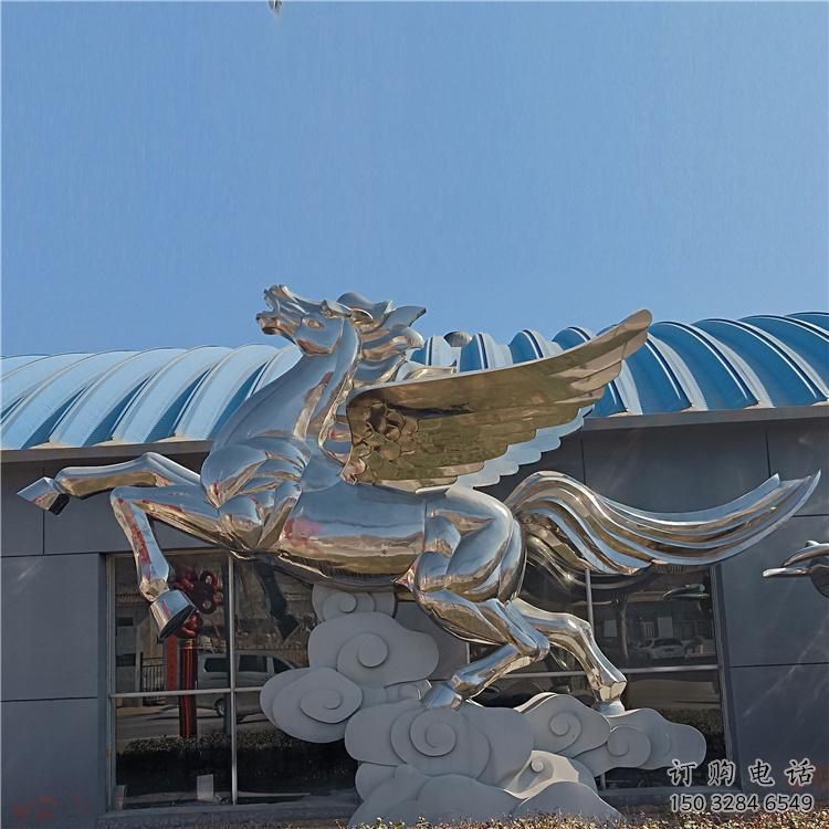 公園飛馬雕塑廠家 中式鏡面小品 風(fēng)景區(qū)仿真飛馬雕塑