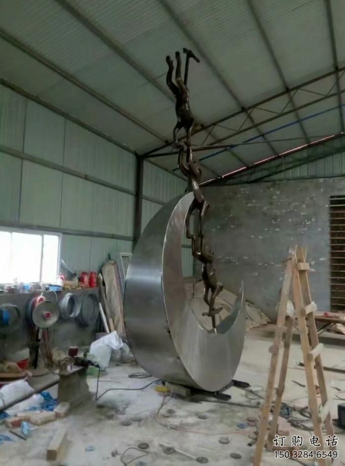 商場猴子雕塑廠家 中式戶外小品 酒店拉絲猴子雕塑