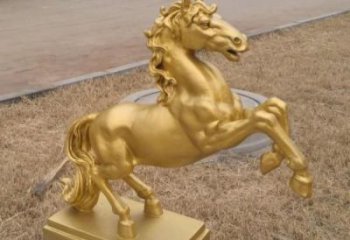 街道金馬雕塑廠家 創意村口小品 戶外拉絲金馬雕塑