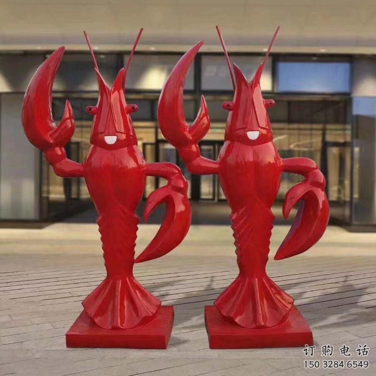 游樂(lè)場(chǎng)大蝦雕塑廠家 海洋賓館擺件 卡通大蝦雕塑